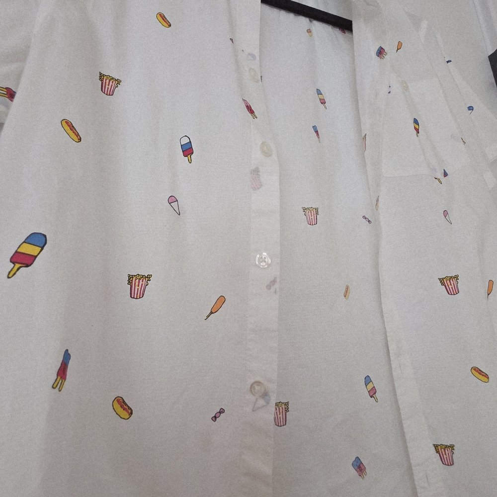 Original Penguin White Shirt with Colorful Snack Print